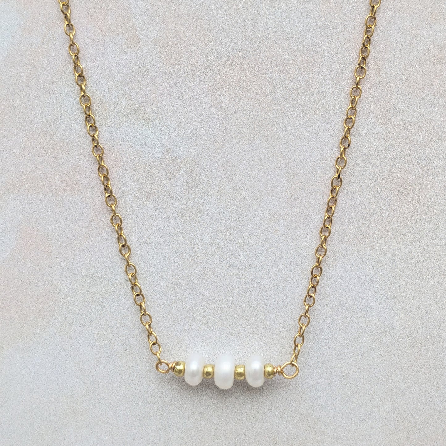 Pearl stationed necklace for brides designed & handmade by Susie Warner.