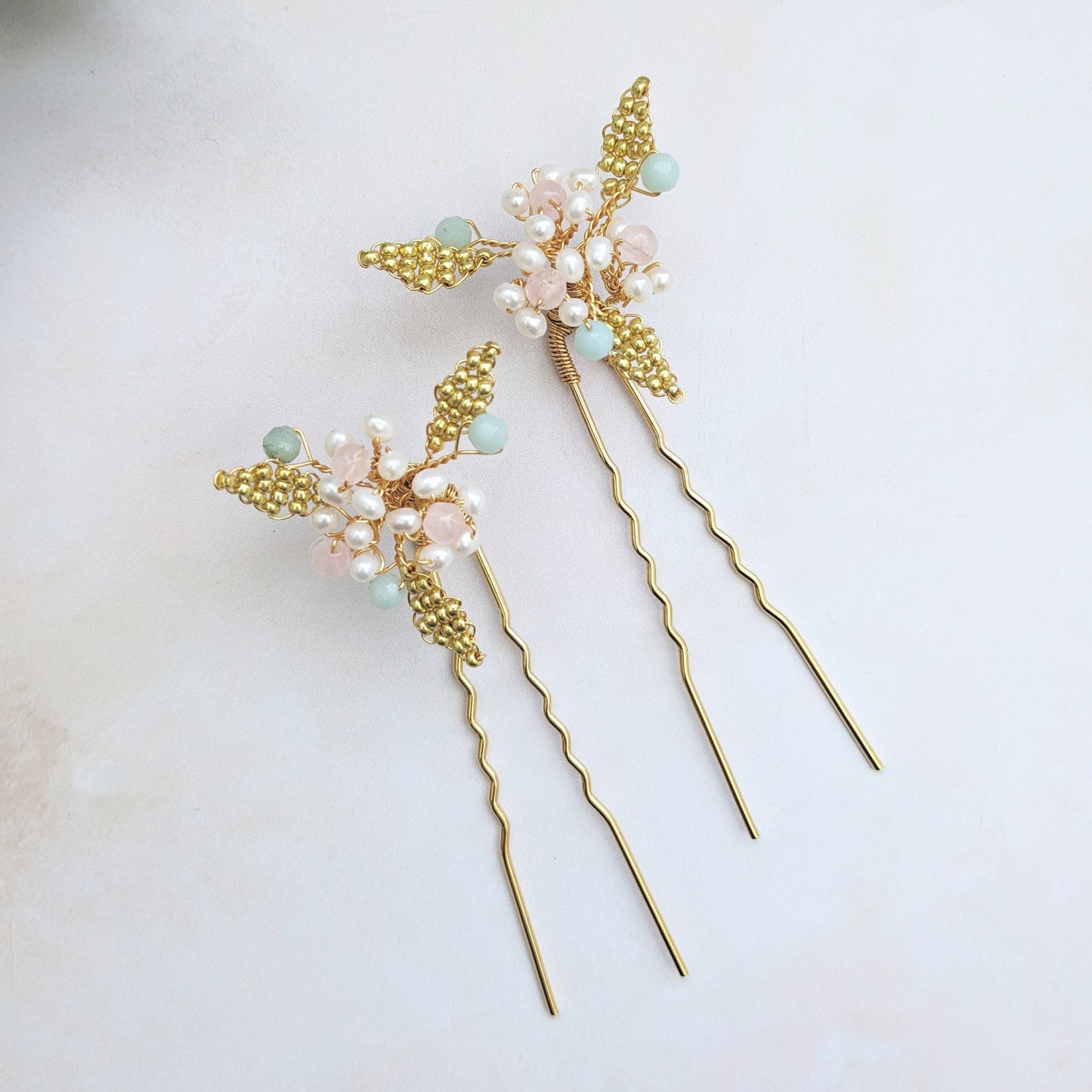 Artemis small nature inspired hair pins designed & handmade by Susie Warner.
