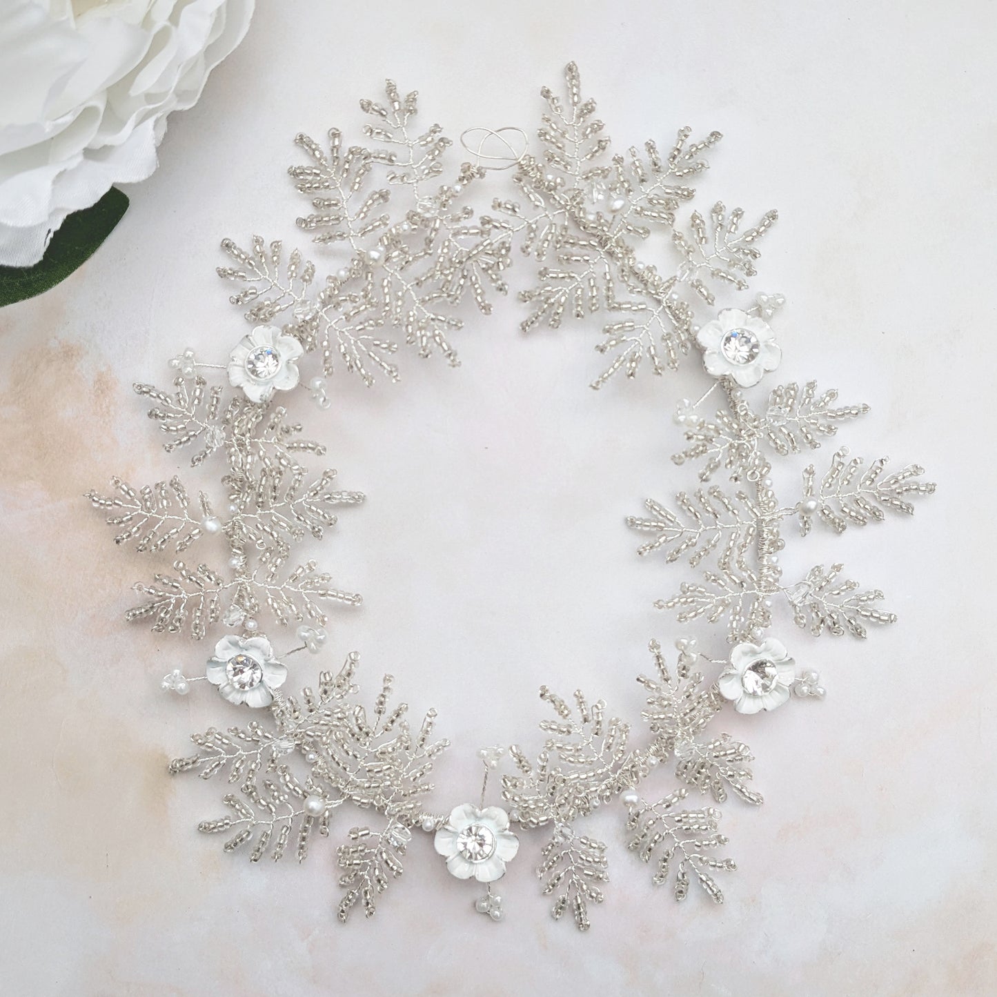 Statement floral hair vine for brides designed & handmade by Susie Warner.