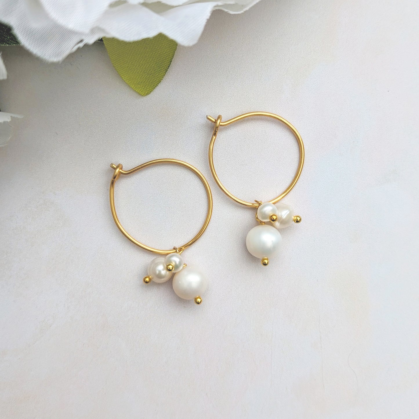 Pearl Hoop Earrings - Susie Warner