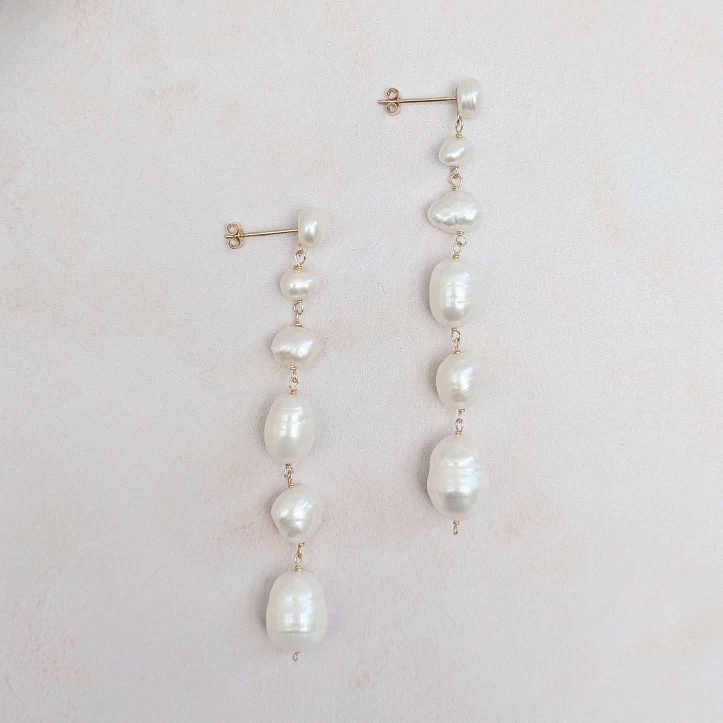 Statement baroque pearl stud earrings for brides designed & handmade by Susie Warner.