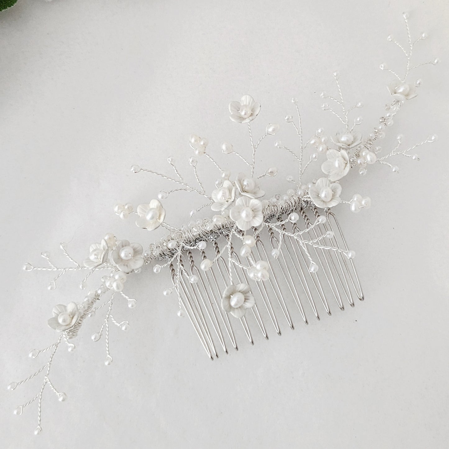 Ophelia White Flower Blossom Bridal Headpiece