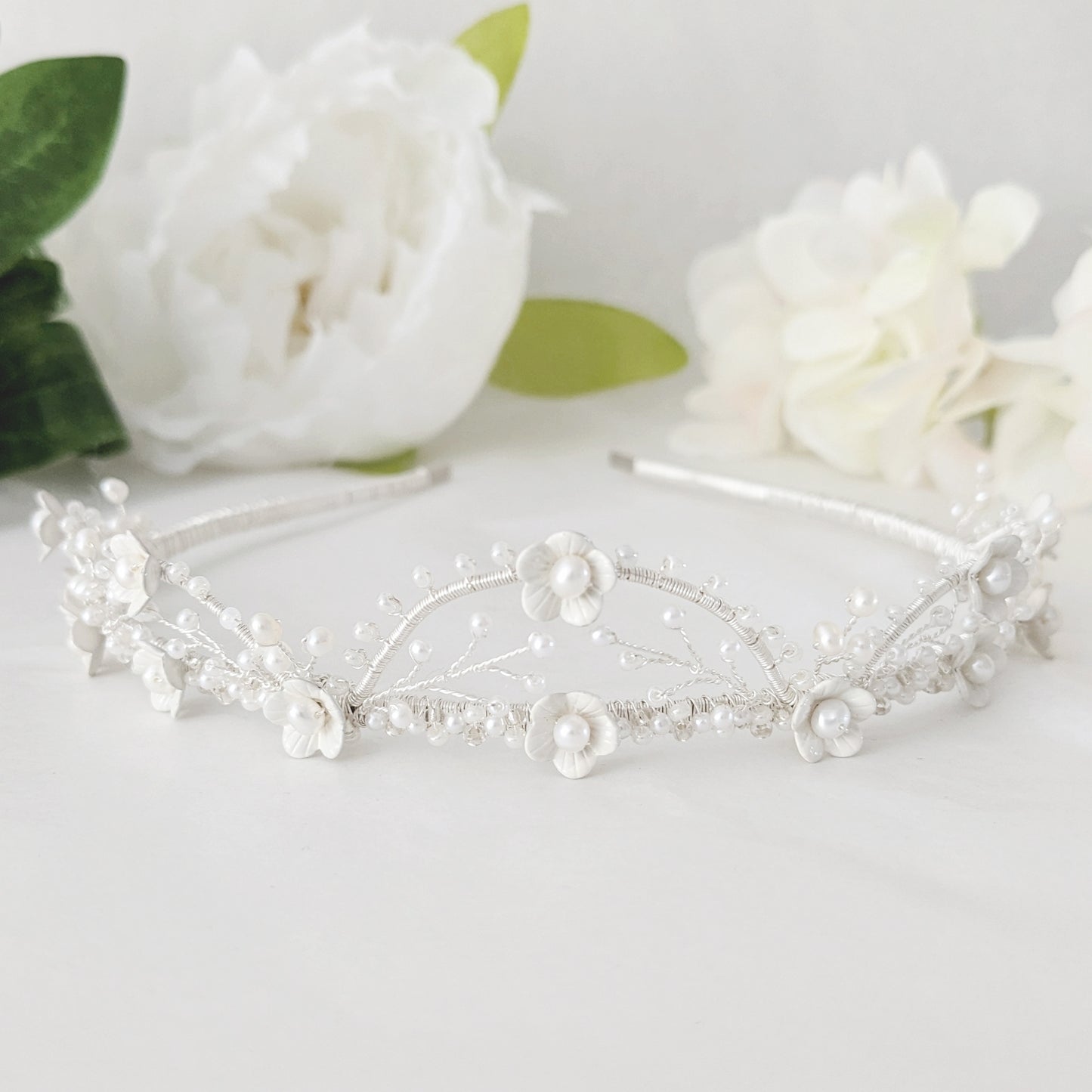 Floral bridal crown tiara for weddings - Susie Warner