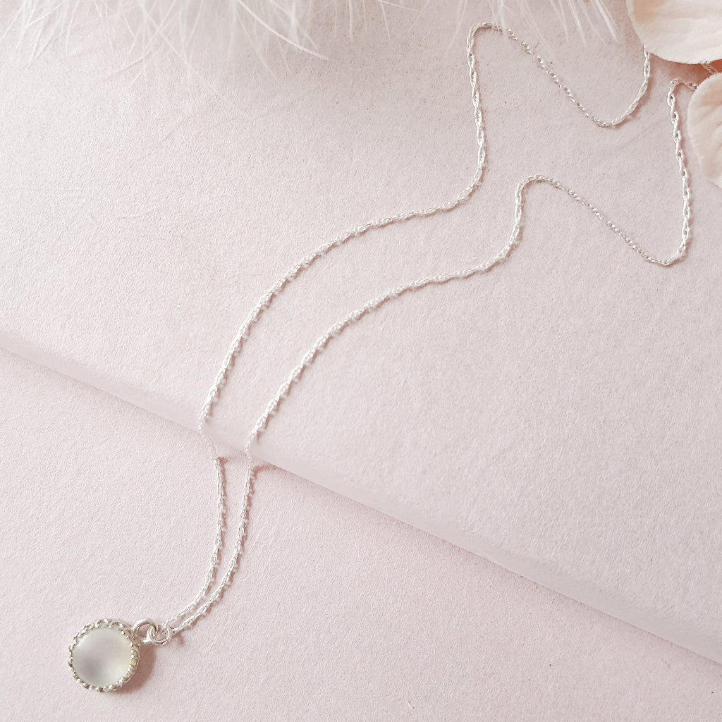 mother of pearl pendant necklace bridesmaids gift - susie warner