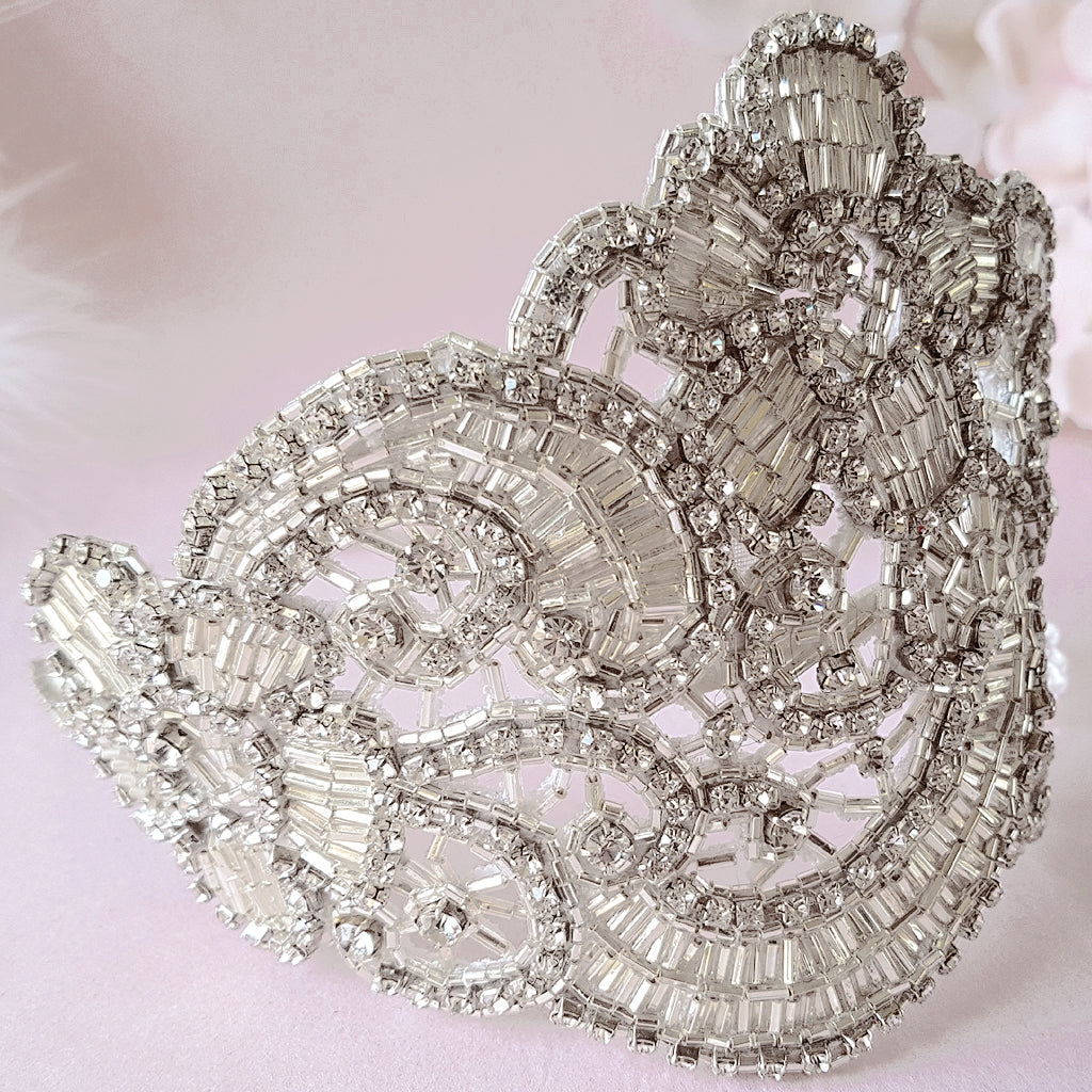 Claudette Beaded Crystal Art Deco Bridal Headdress
