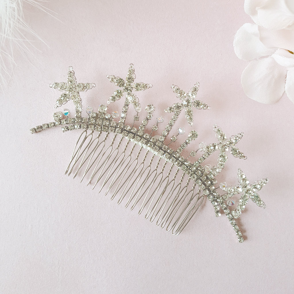 Estelle Crystal Star Bridal Headpiece