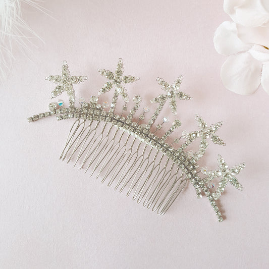 Estelle Crystal Star Bridal Headpiece