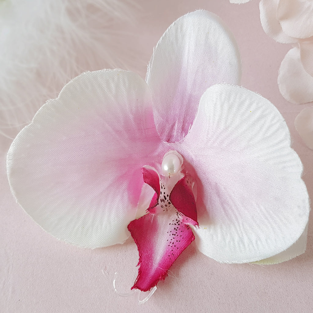 Glorious Silk Orchid Wedding Hair Flower