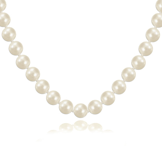 Statement pearl necklace with silver & cz decorative clasp for brides designed & handmade by Susie Warner.