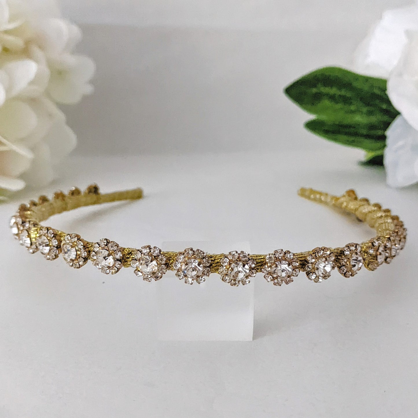 Joyful Gold Crystal Flower Headband