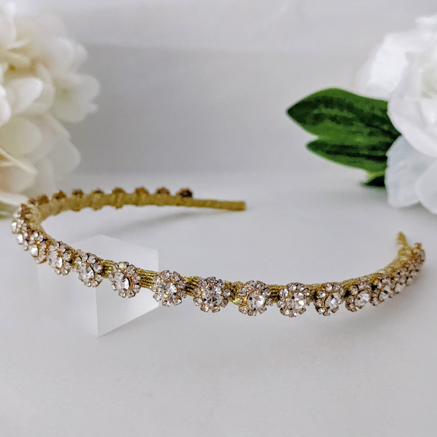 Joyful Gold Crystal Flower Headband