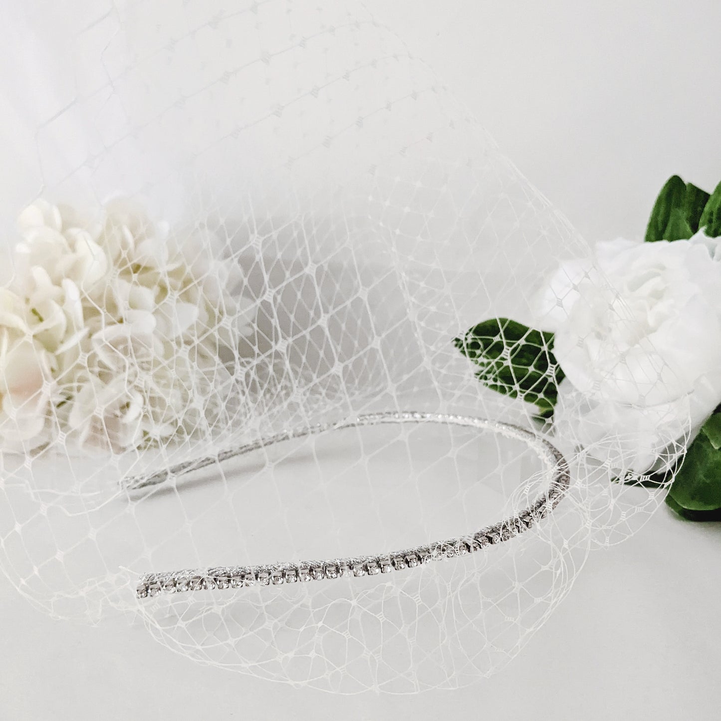 Lucy Crystal Birdcage Veil Headband