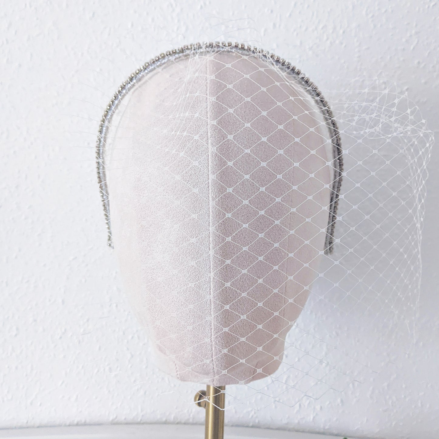 Lucy Crystal Birdcage Veil Headband