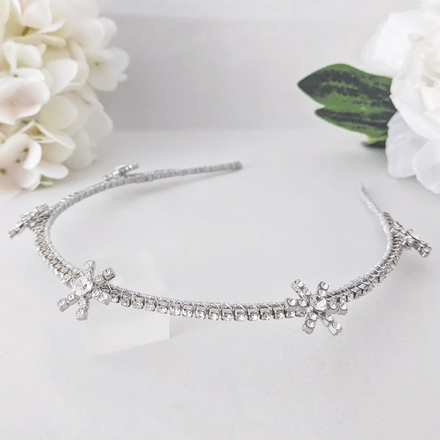 Celestial headband for brides designed & handmade by Susie Warner.
