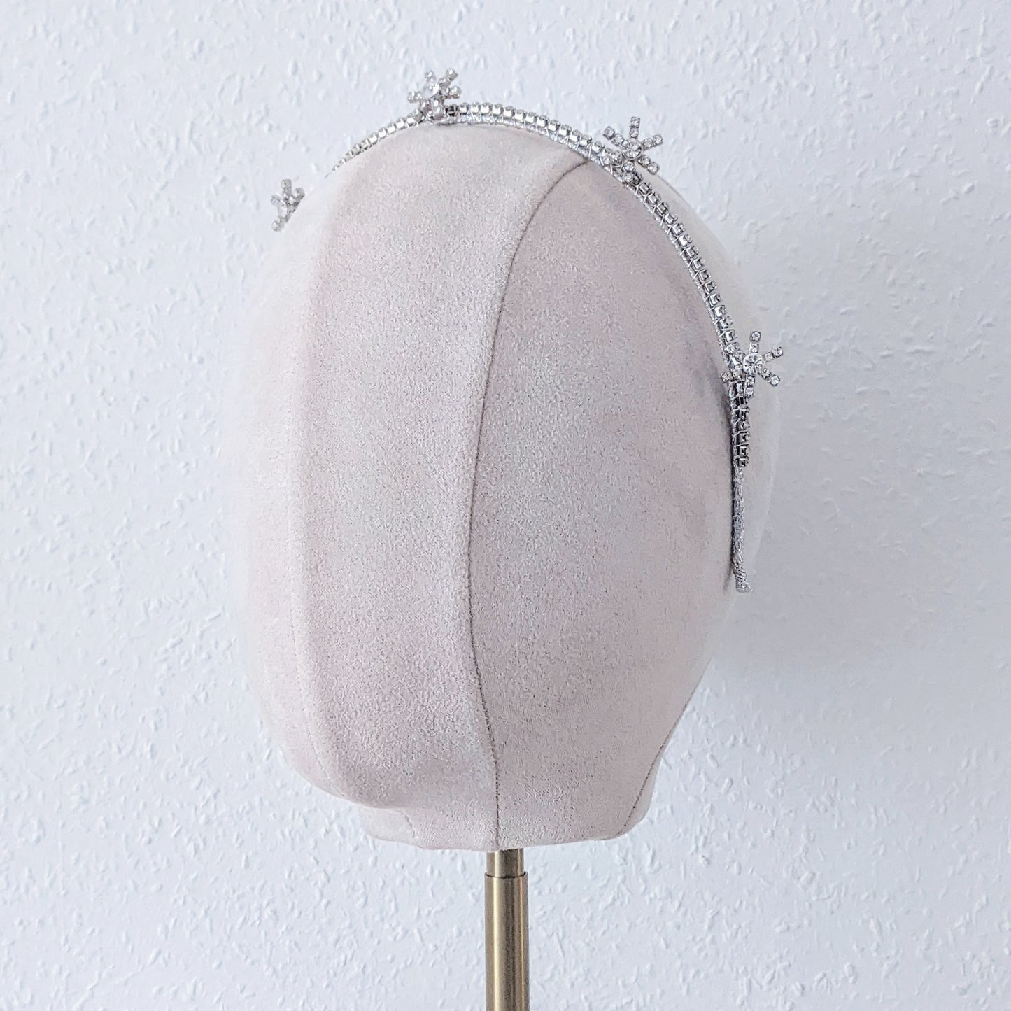 Celestial tiara with crystal stars for brides designed & handmade by Susie Warner.