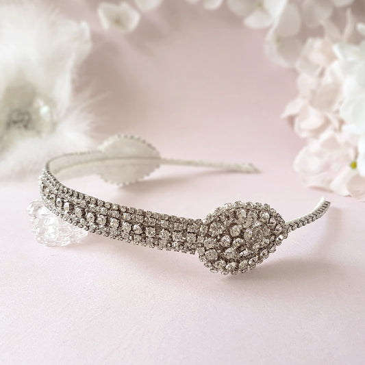 Statement modern Art Deco bridal headband designed & handmade by Susie Warner.