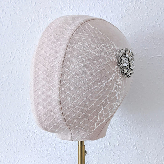 Statement modern bandeau veil for brides designed & handmade by susie warner.