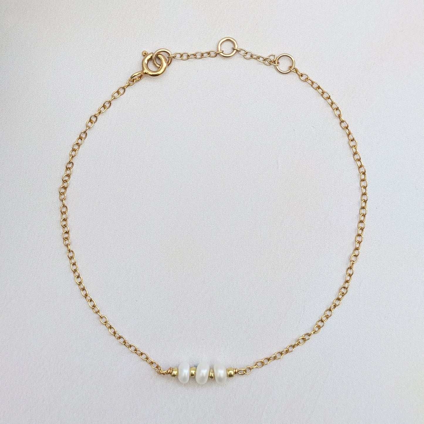 Pearl chain stacking bracelet for brides and bridesmaids designed & handmade by Susie Warner.