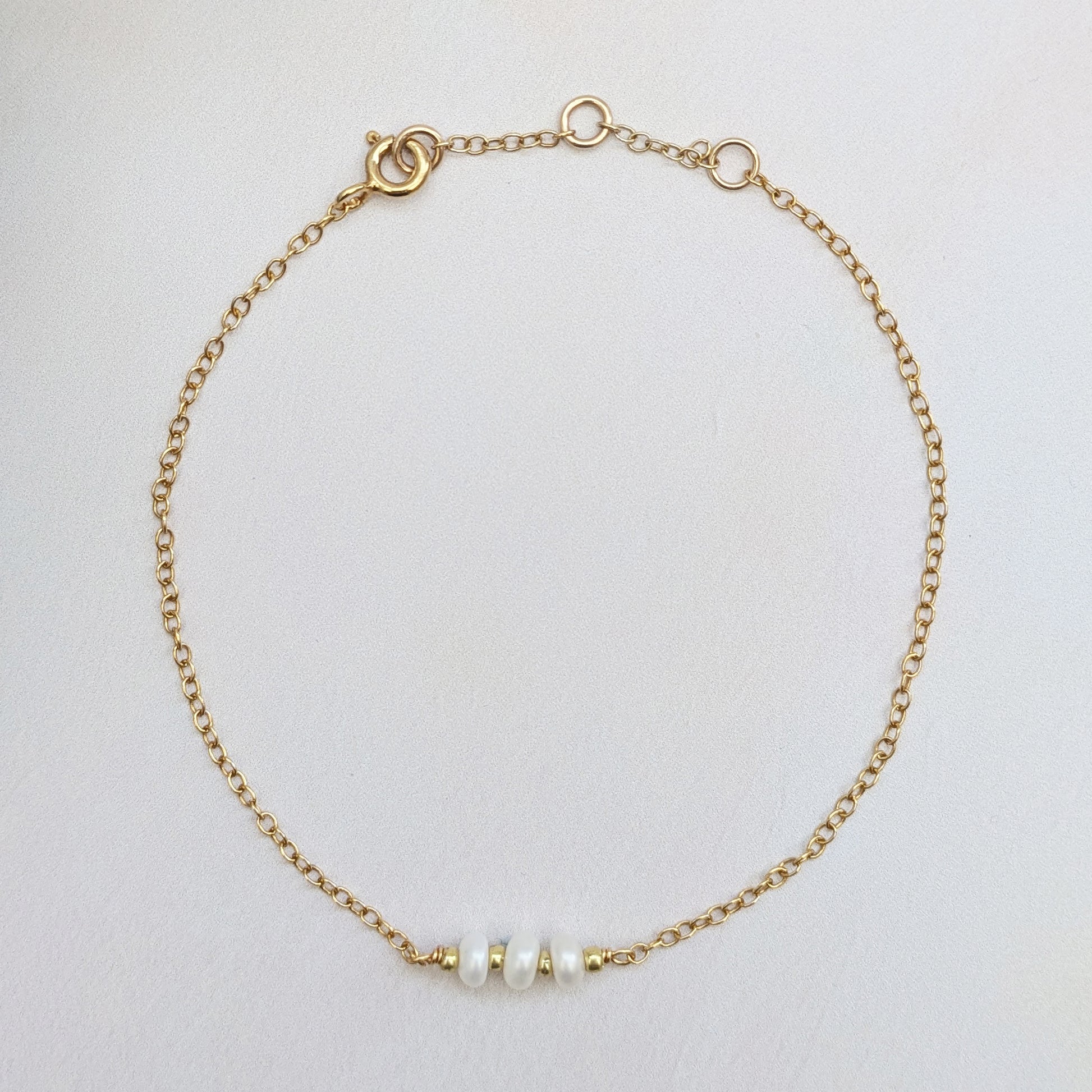 Pearl chain stacking bracelet for brides and bridesmaids designed & handmade by Susie Warner.