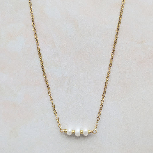 Pearl inline necklace for brides designed & handmade by Susie Warner.