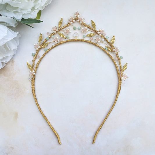 Statement nature inspired bridal crown designed & handmade by  Susie Warner.