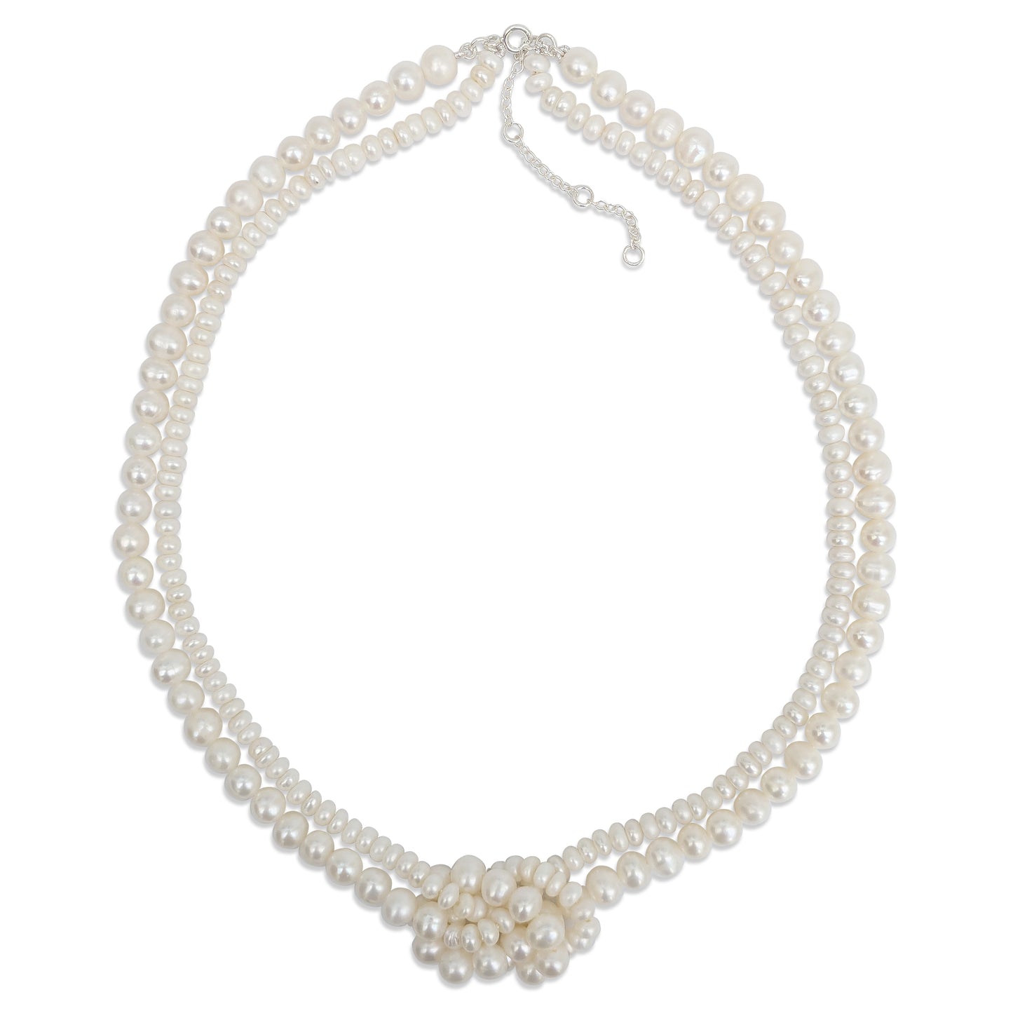 Statement pearl knot necklace designed & handmade by Susie Warner.