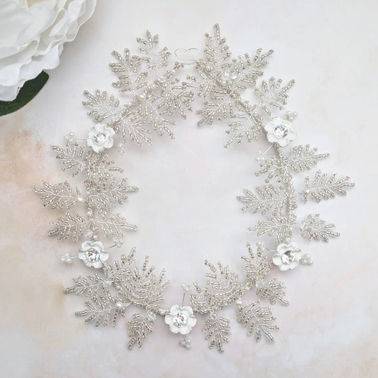 Statement floral hair vine for brides  designed & handmade by  Susie Warner.