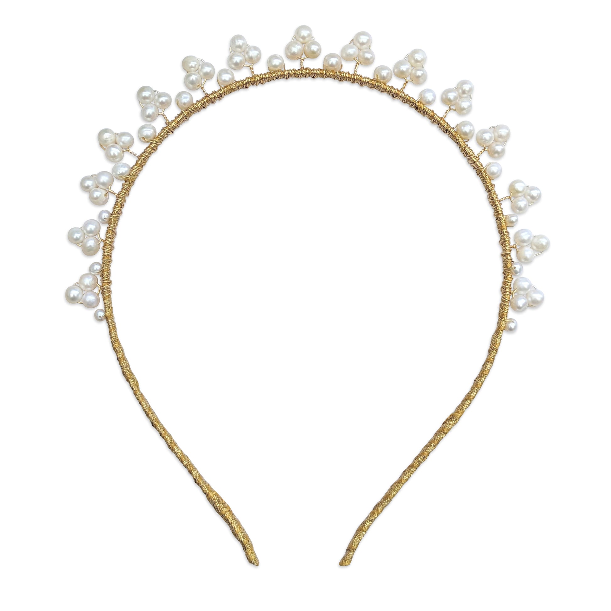 Statement modern pearl celestial tiara for brides designed & handmade by Susie Warner.
