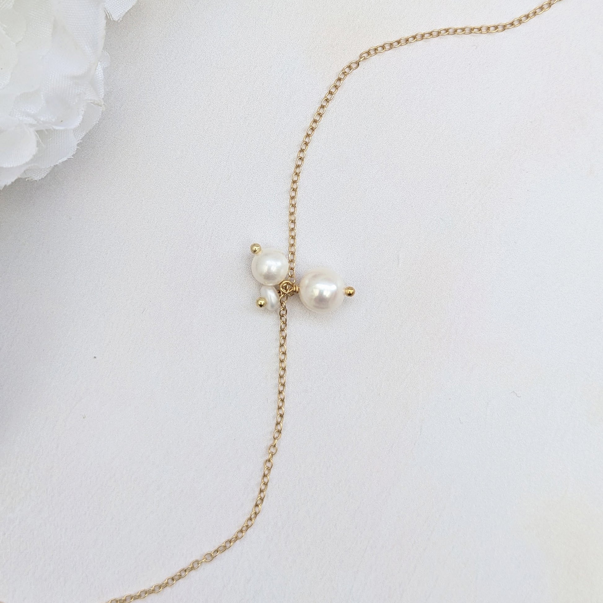 Stacking pearl cluster bracelet for brides & bridesmaids designed & handmade by Susie Warner.