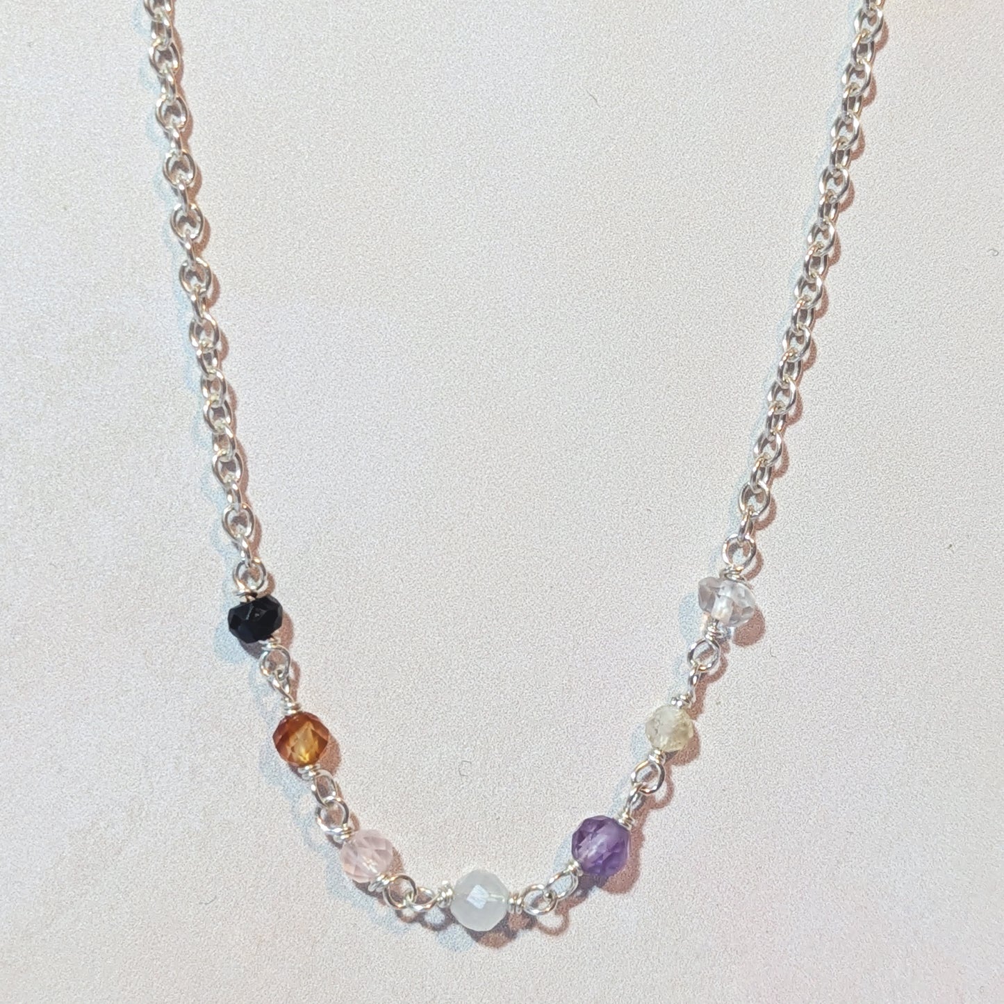 Seven Chakra Beaded Chain Necklace