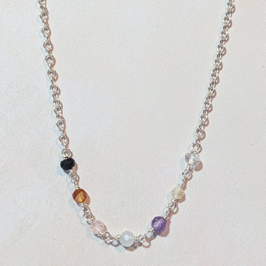 Seven Chakra Beaded Chain Necklace