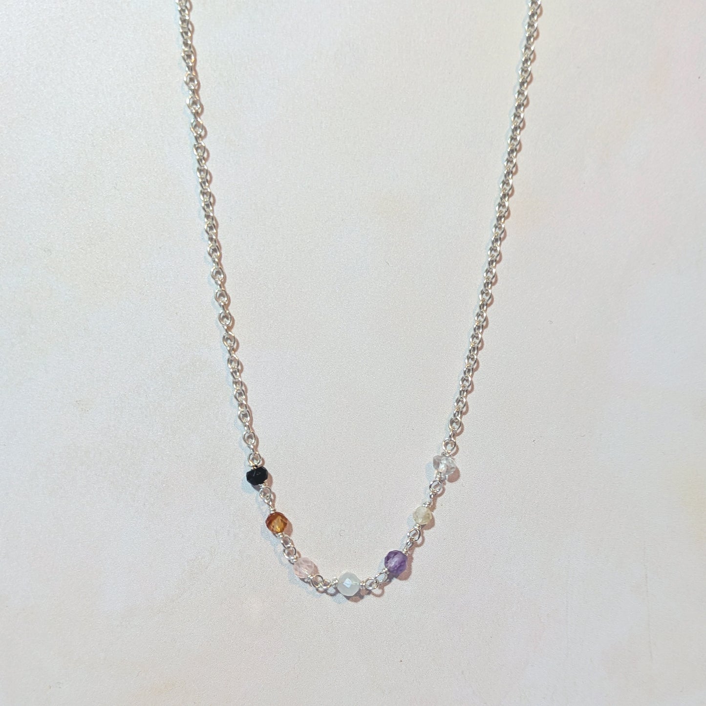 Seven Chakra Beaded Chain Necklace