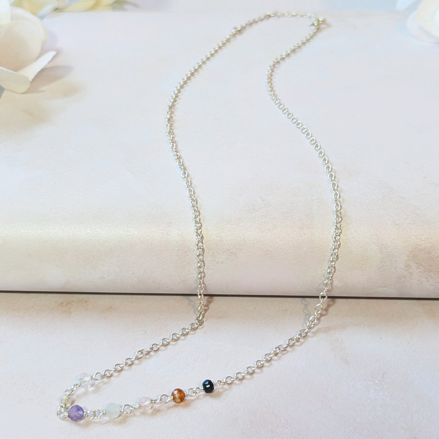 Seven Chakra Beaded Chain Necklace