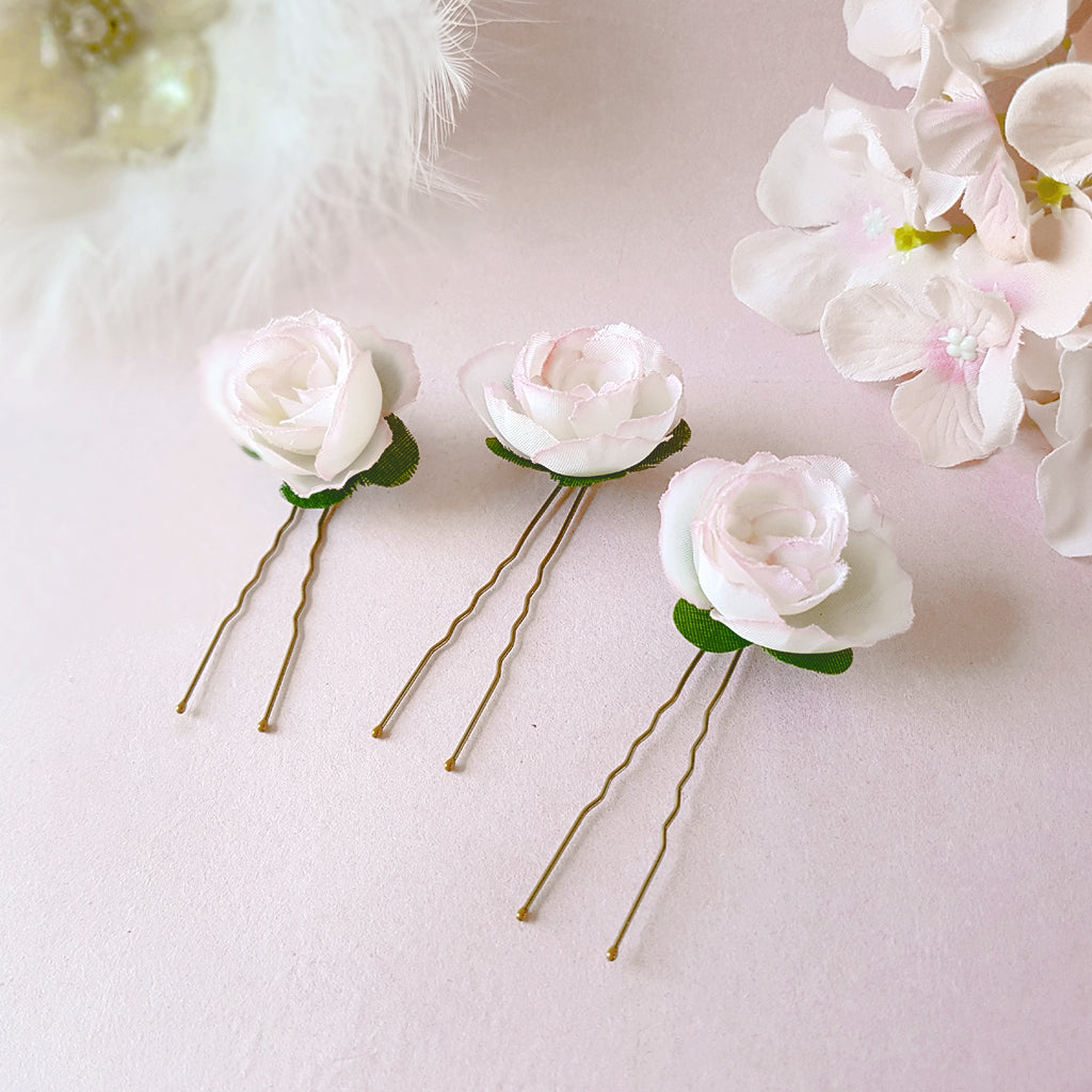 Blossom Blush Rose Hair Pins