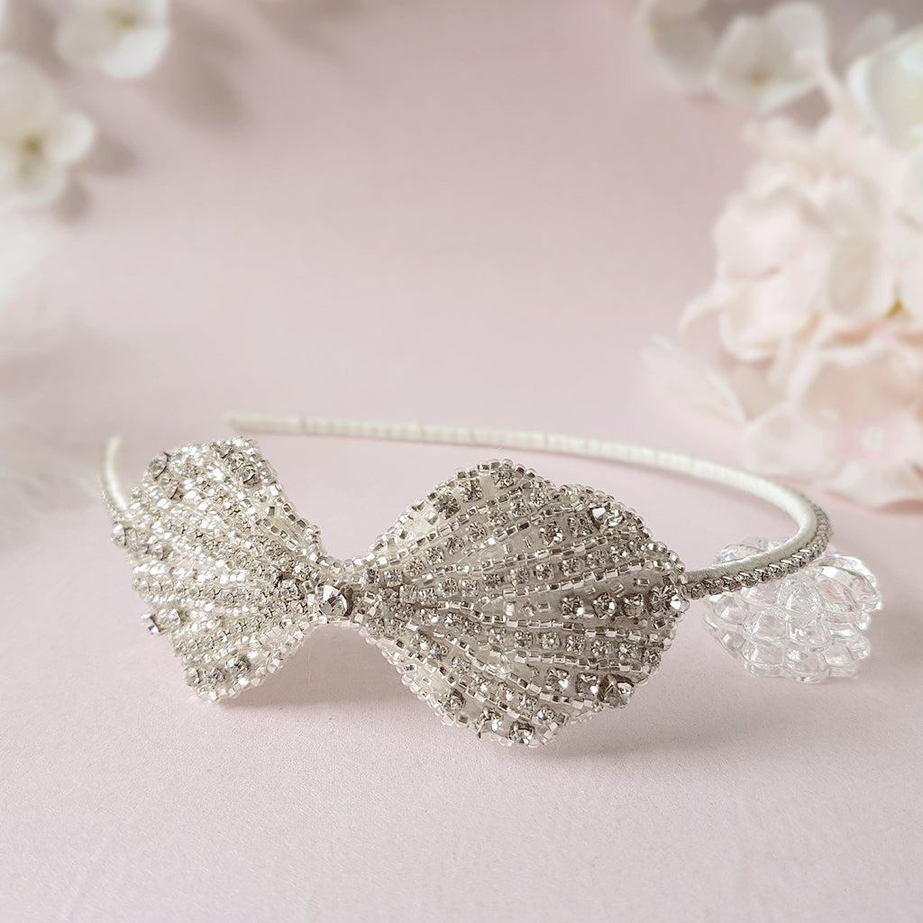Clara Crystal Bow Bridal Wedding Headband