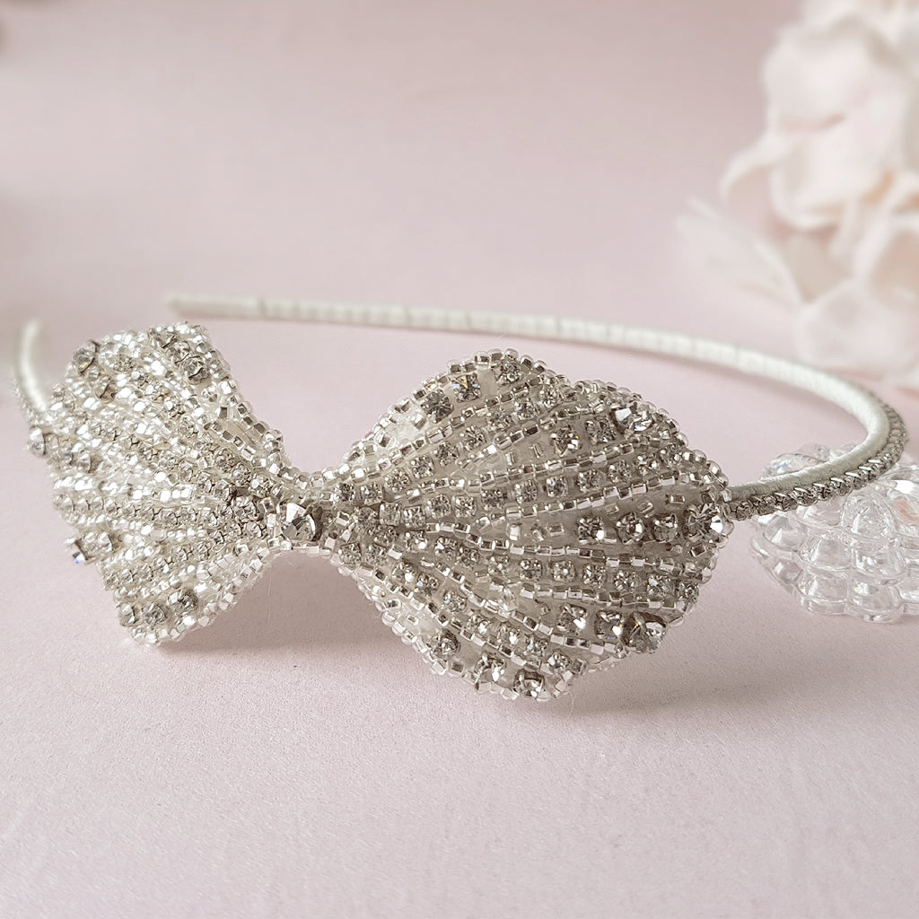 Clara Crystal Bow Bridal Wedding Headband
