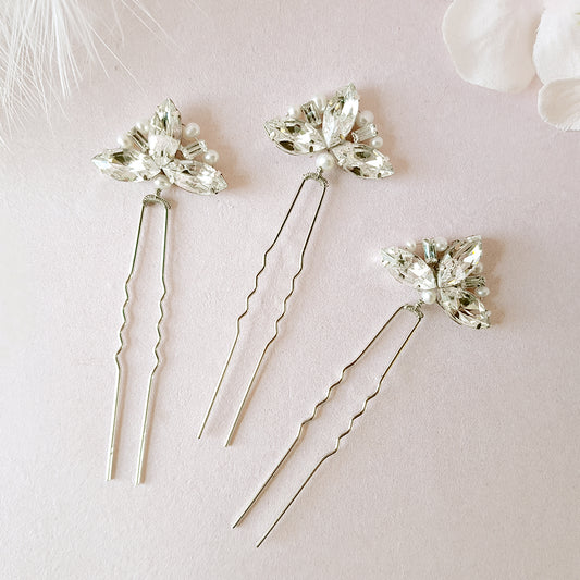 Dolores Crystal Fan Hair Pins