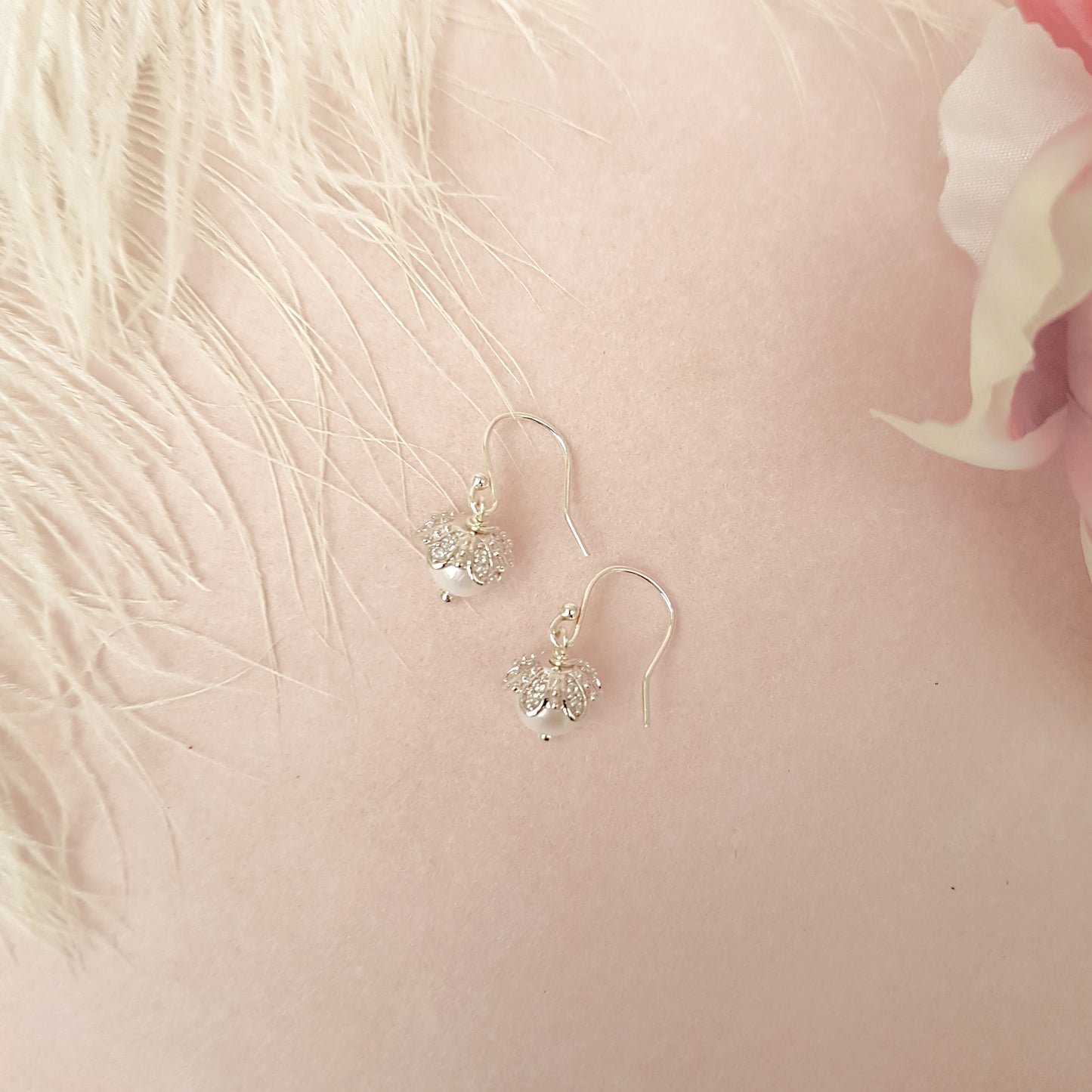 Entrancing Freshwater Pearl Bridal Earrings