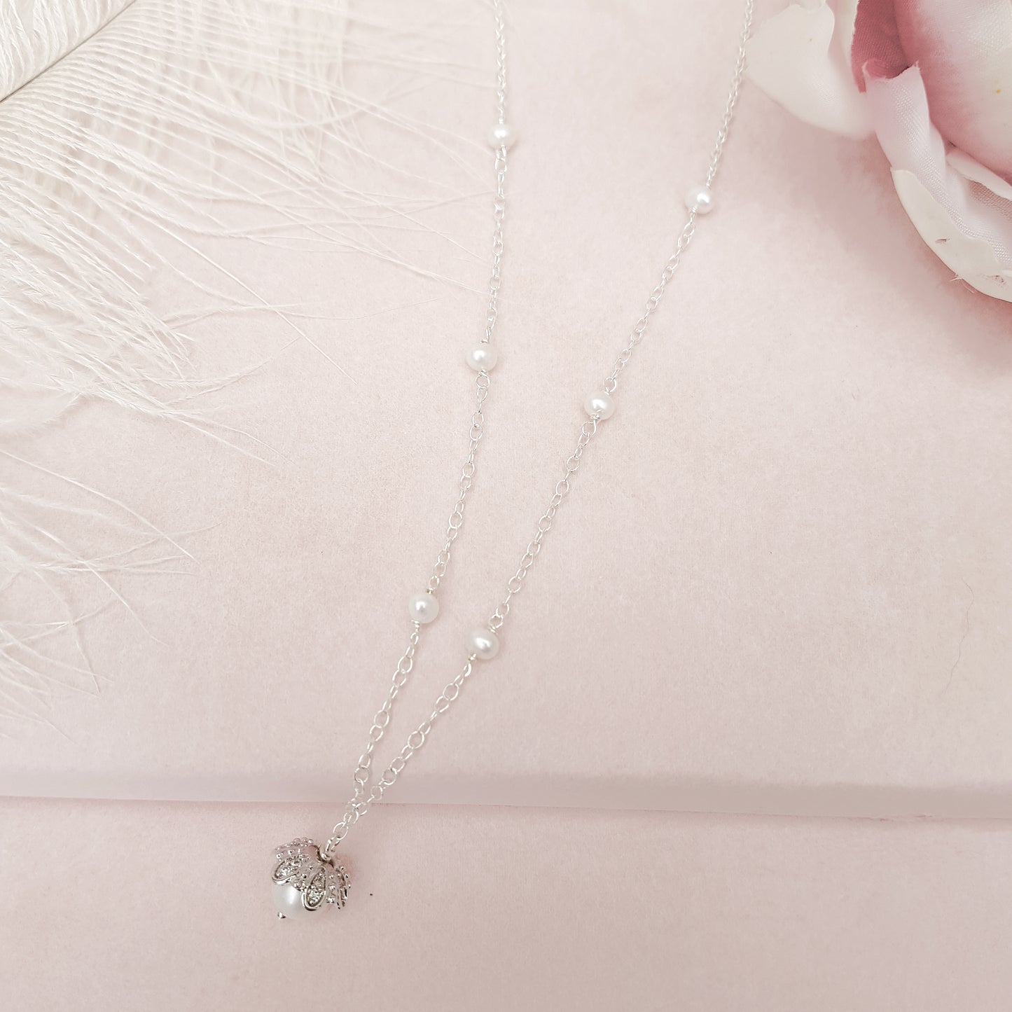 Entrancing Freshwater Pearl Bridal Necklace