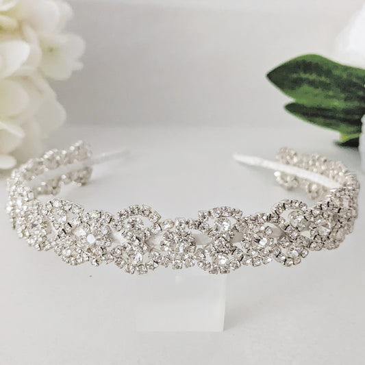Crystal bridal headband  designed & handmade by susie warner.