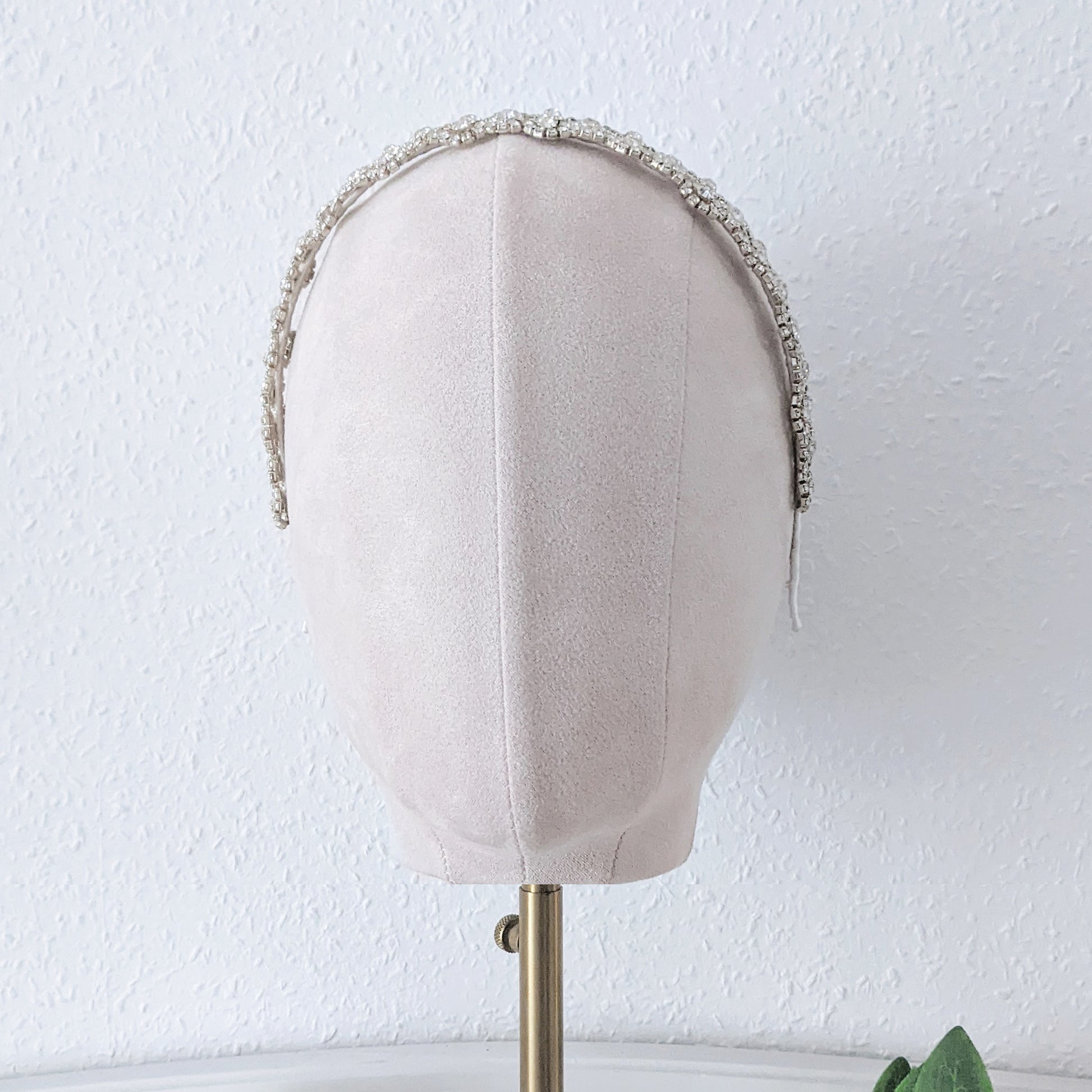 Vintage crystal bridal headband for weddings  designed & handmade by  susie warner.
