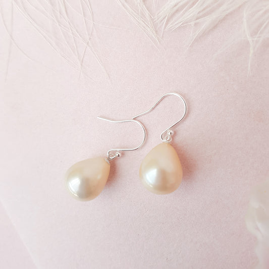 Flawless Vintage Pearl Teardrop Bridal Earrings
