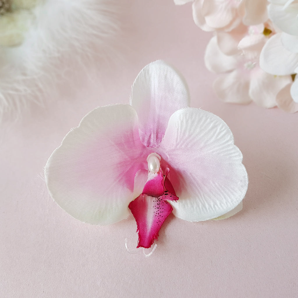 Glorious Silk Orchid Wedding Hair Flower