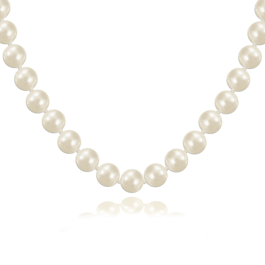 Statement pearl necklace with silver & cz decorative clasp for brides designed & handmade by Susie Warner.