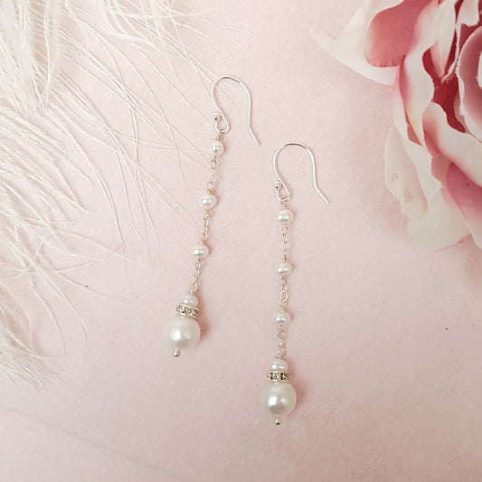 Sonnet Freshwater Pearl Drop Bridal Earrings