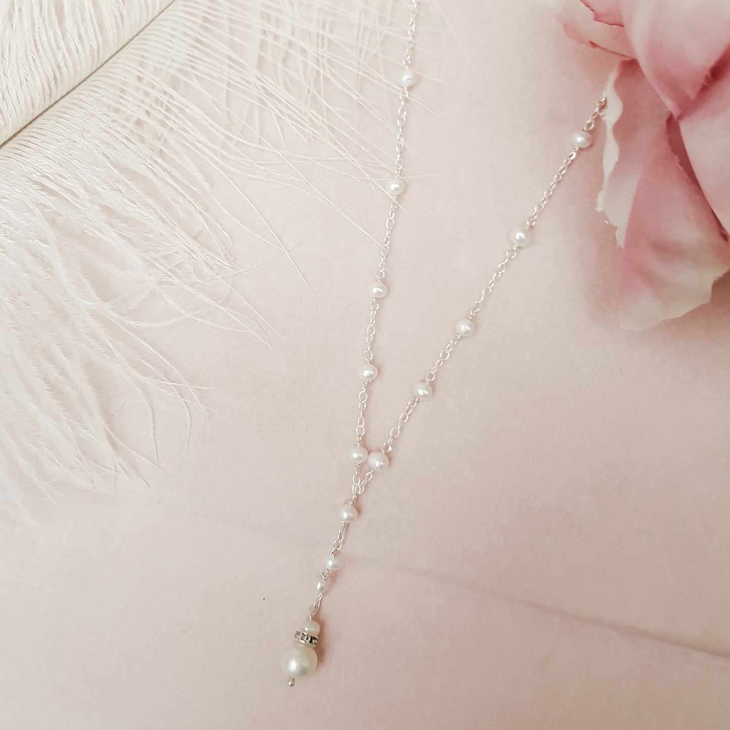 Sonnet Freshwater Pearl Drop Bridal Necklace