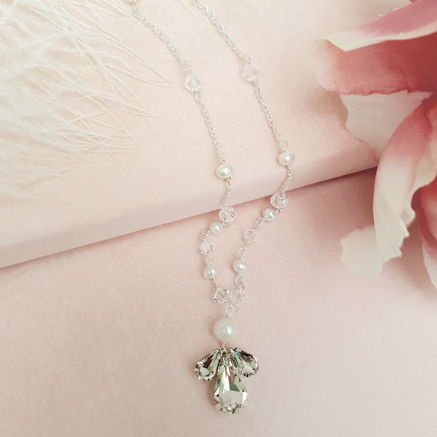Starlet Crystal Fan Bridal Necklace