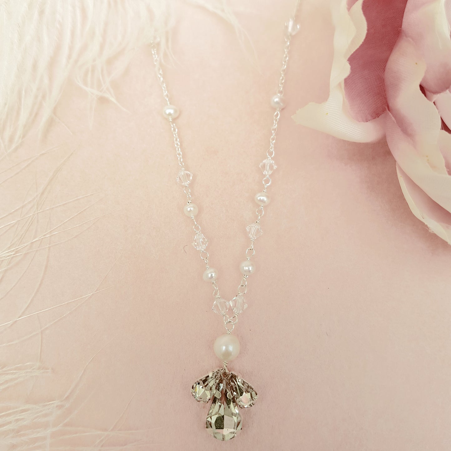 Starlet Crystal Fan Bridal Necklace