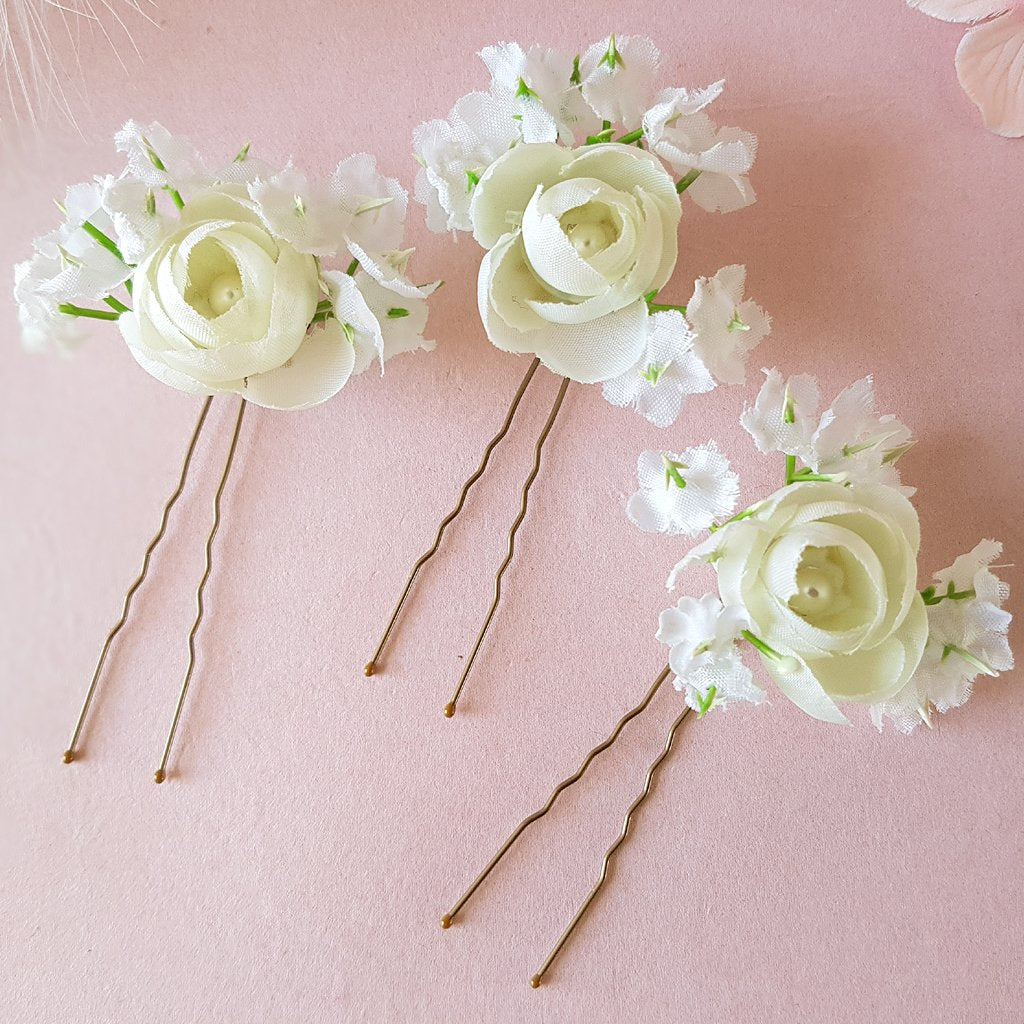 Autumn romantic flower hair clip Wedding hair clip Baby's breath brida –  magaela