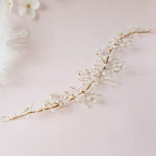 Statement nature inspired floral hairpiece for brides designed & handmade by susie warner.